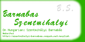 barnabas szentmihalyi business card